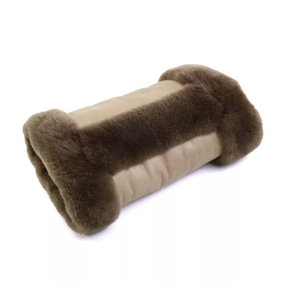 Auth HERMES Hand Muff Hand Warmer Brown Leather/Fur - Picture 1 of 9